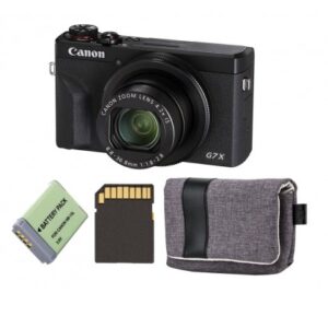 Canon PowerShot G7X Mark MK 3 III Digital Camera (Black/Silver) + Premium Case R1GR + OEM Battery + 128GB
